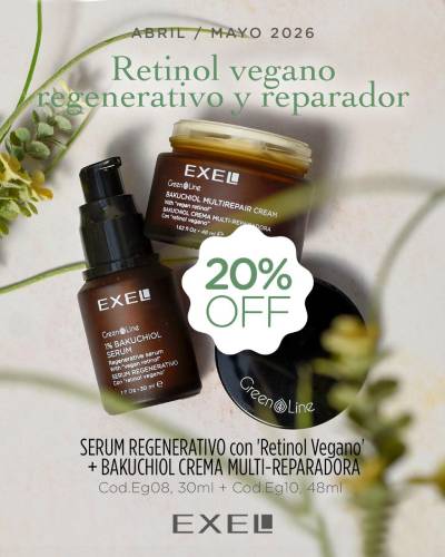 RETINOL VEGANO REGENERATIVO Y REPARADOR (por encargue) (combo exel)